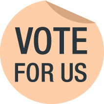 Vote for us business button