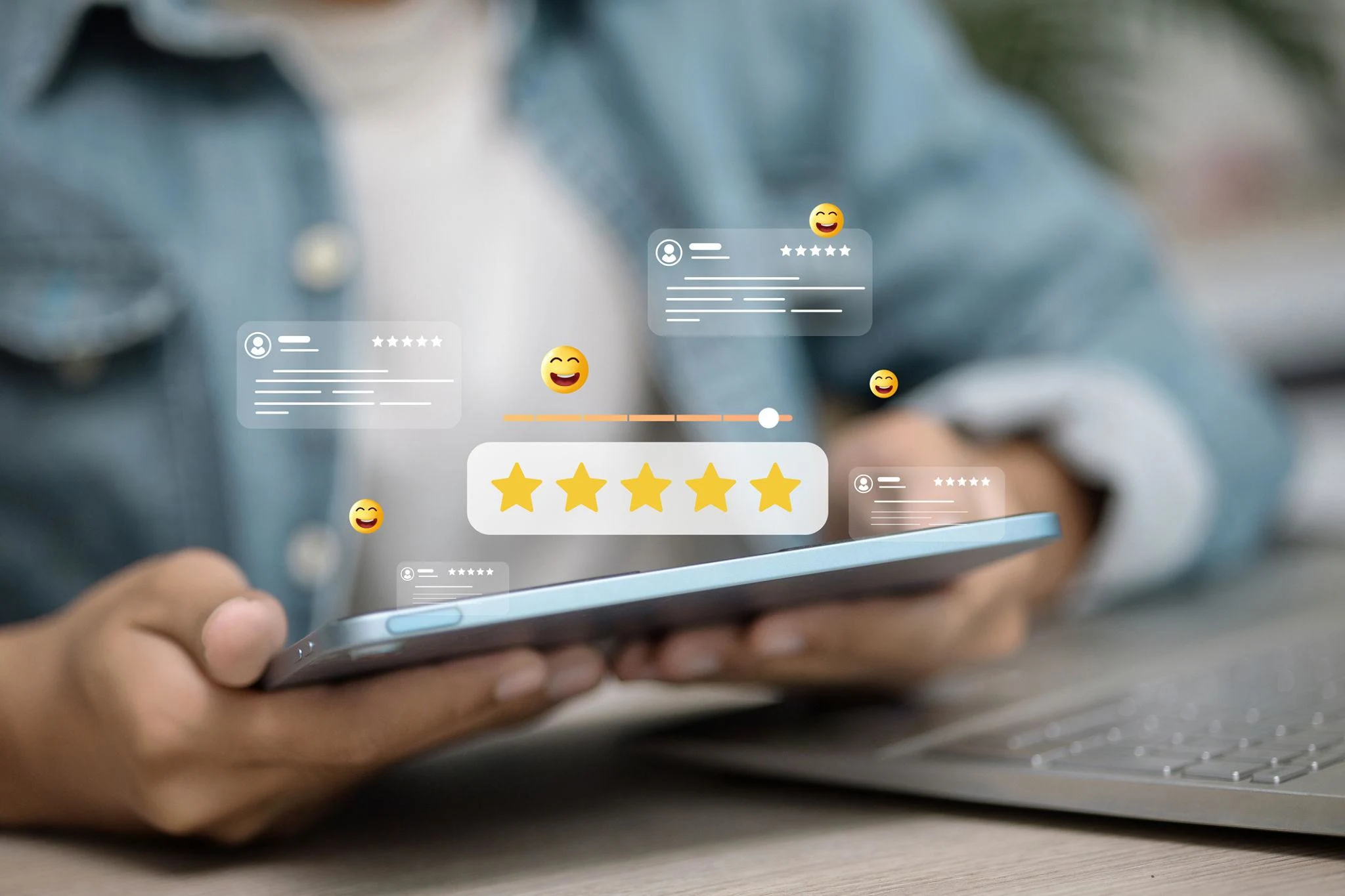 website trust signals including customer reviews ratings and business credibility elements
