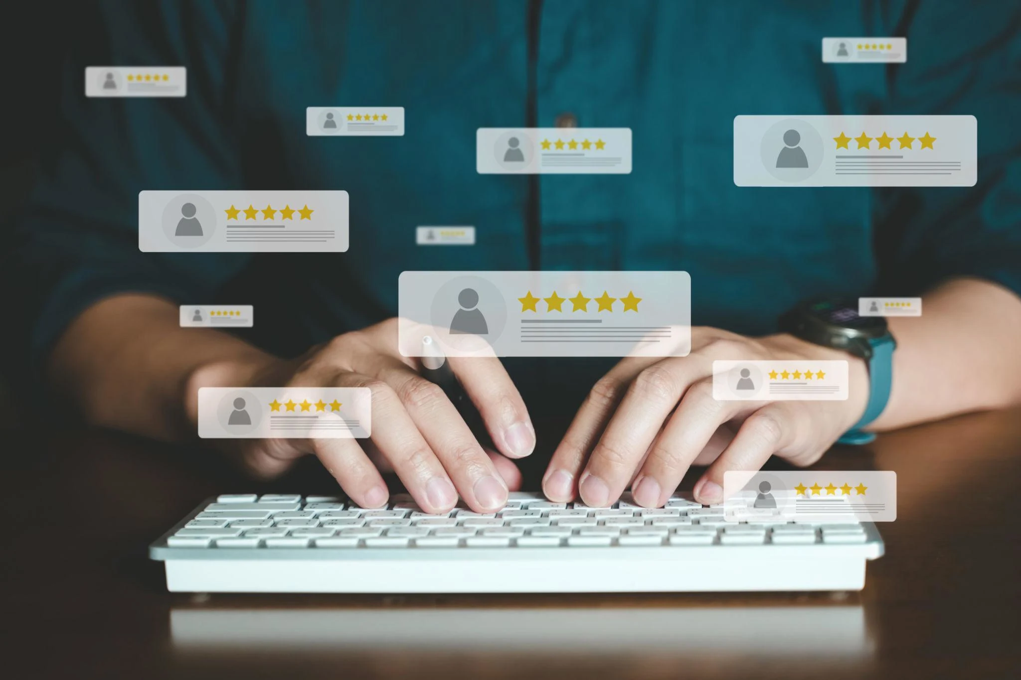 website trust signals including customer reviews ratings and testimonials that build credibility and increase conversions