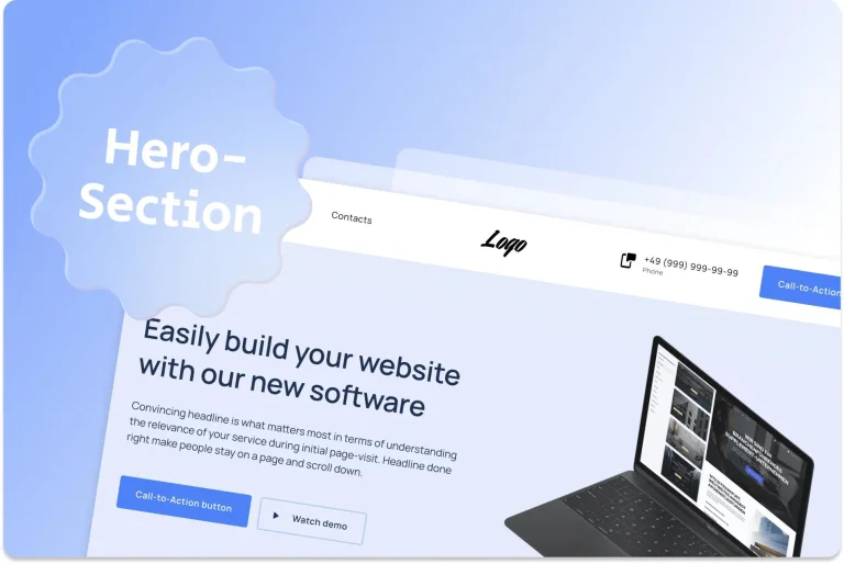 website homepage hero section with clear headline and call to action designed to increase conversions